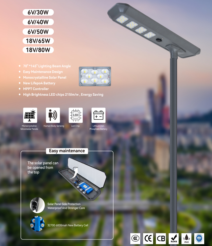 65w all in one solar street light