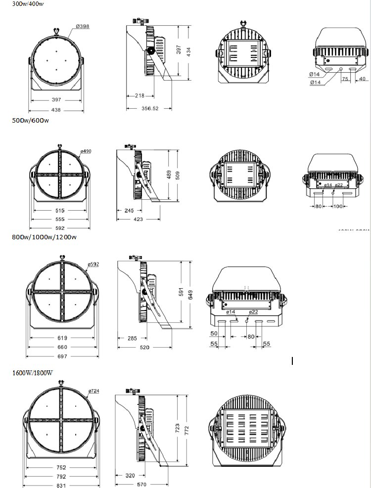 1000w led stadium light